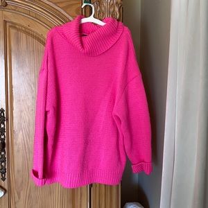 PLT NEON PINK TURTLENECK